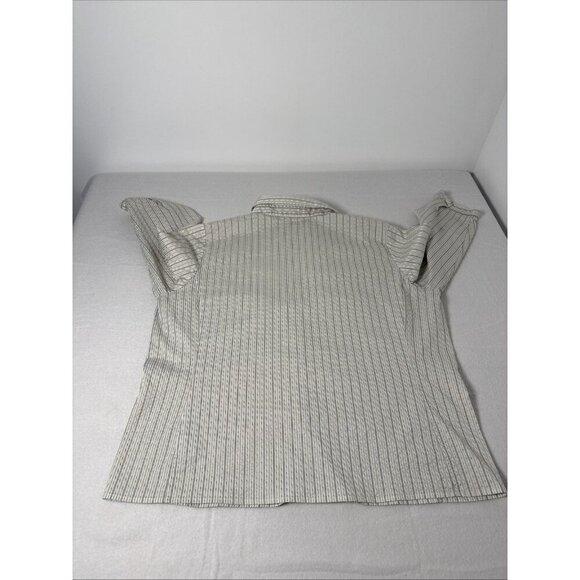WORTHINGTON WOMEN'S TOP BLUE WHITE SIZE 1X STRETCH BUTTON UP BLOUSE 3/4 SLEEVE - Picture 6 of 11